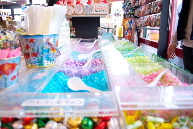 Traditional Japanese Candy Shop at Kawagoe Penny Candy Alley Kashiya Yokocho